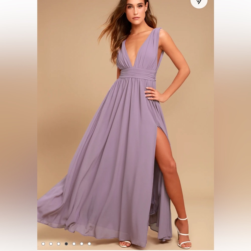 Lulus Heavenly Hues Dusty Purple Maxi Dress Size S